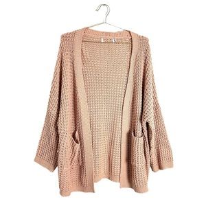 Petal + Pup • Pink Chunky Knit Cardigan Sweater Size S/m